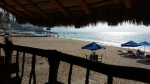 View from the table during first lunch. BEACH!!